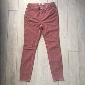 We The Free Free People Corduroy Raw Hem Pants in Rose Pink Size 27